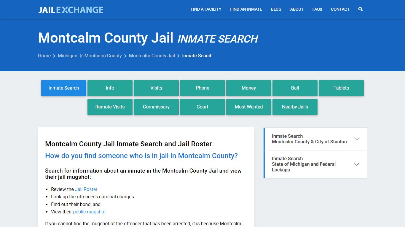 Inmate Search: Roster & Mugshots - Montcalm County Jail, MI